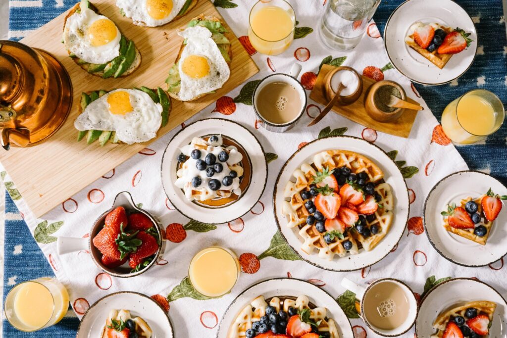 serve a variety of food to make breakfast extra special