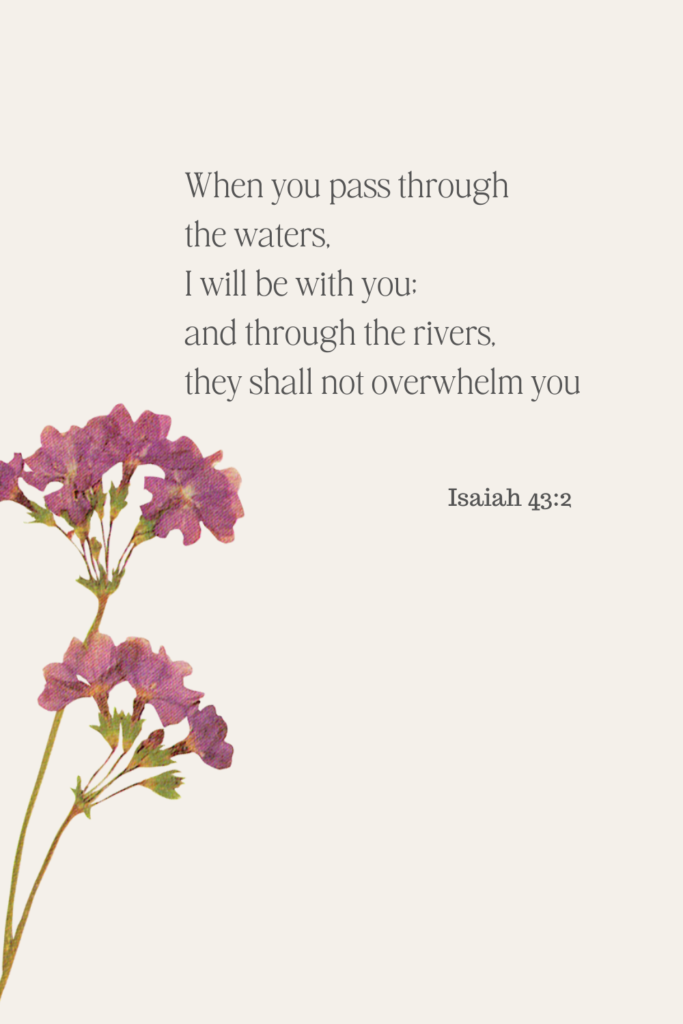 when you pass through the waters - inpiring bible quote